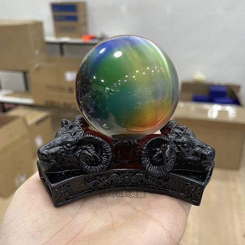Ram Horn Crystal Ball Stand-ToShay.org