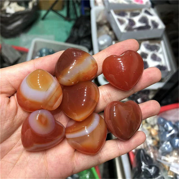 Orange Carnelian Agate Hearts-ToShay.org