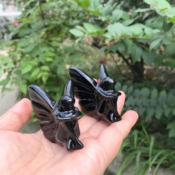 Black Obsidian Butterfly Fairy-ToShay.org
