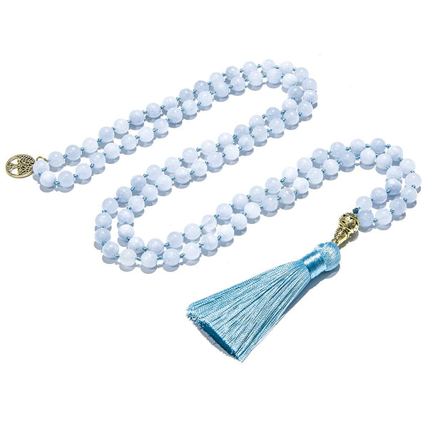 Blue Chalcedony Mala Beads-ToShay.org