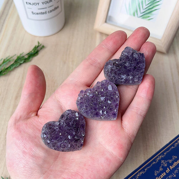 Purple Amethyst Crystal Cluster Heart-ToShay.org