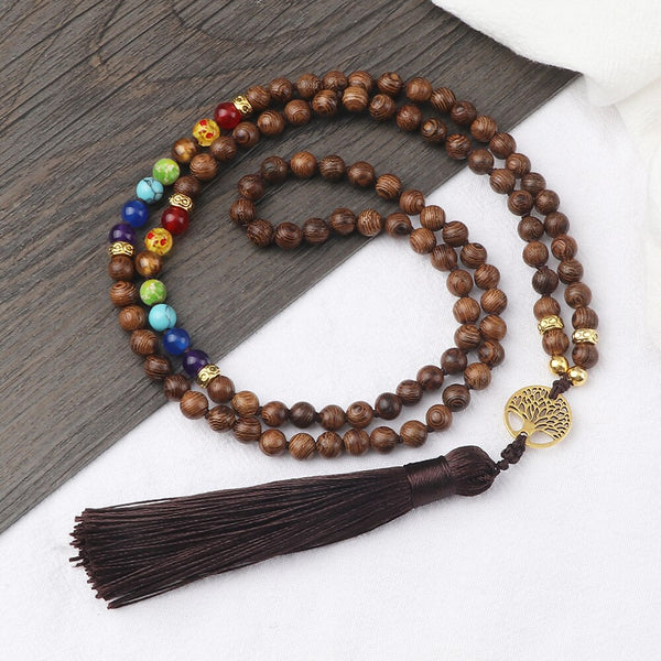 Wood Chakra Mala Beads-ToShay.org