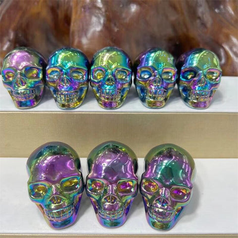 Rainbow Aura Rose Quartz Skull-ToShay.org