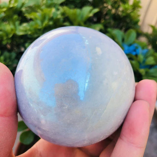Blue Kyanite Aura Quartz Ball-ToShay.org