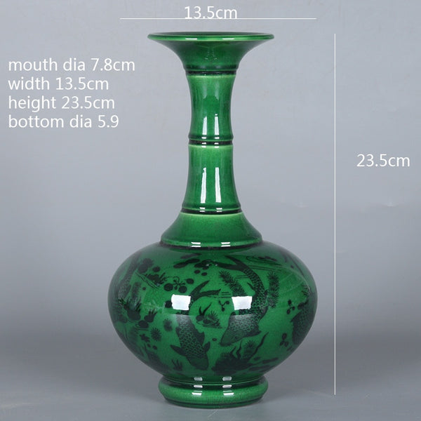Jingdezhen Qianlong Jadeite Vase-ToShay.org