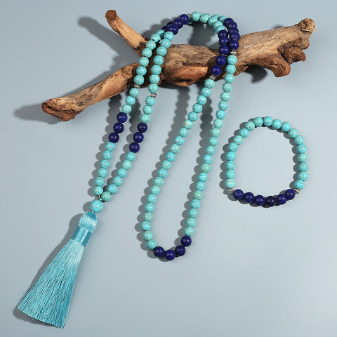 Blue Turquoise Bead Bracelet-ToShay.org