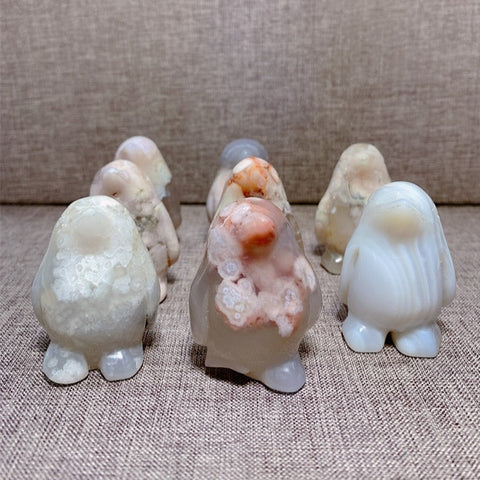Pink Flower Agate Penguin-ToShay.org
