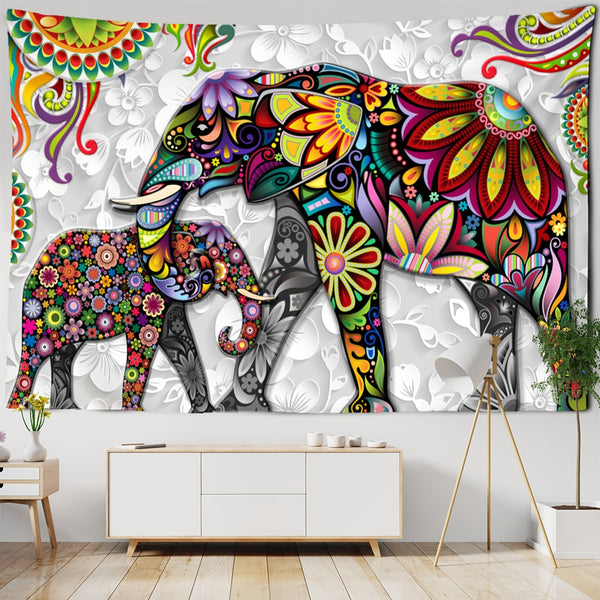 Indian Elephant Mandala Tapestry-ToShay.org
