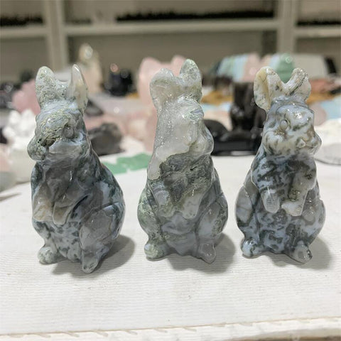 Green Moss Agate Rabbit-ToShay.org