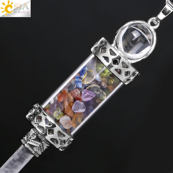 Mixed Crystal Wishing Bottle Pendulum-ToShay.org