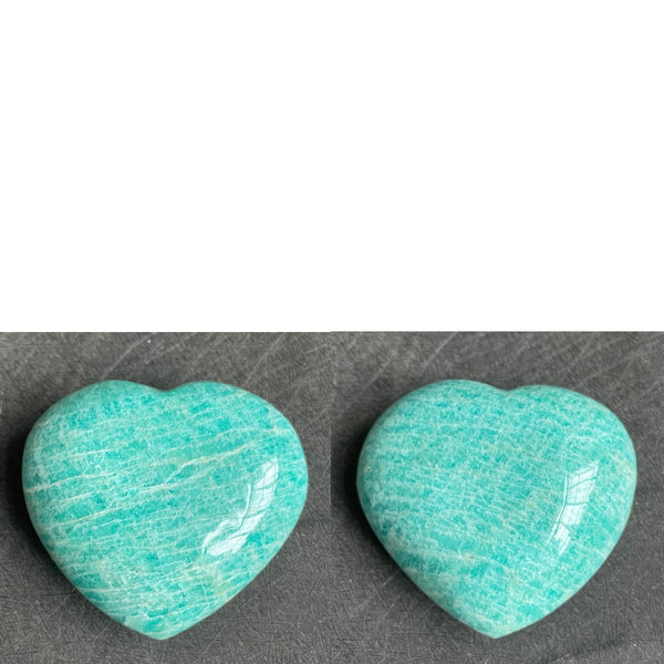 Blue Amazonite Crystal Hearts-ToShay.org