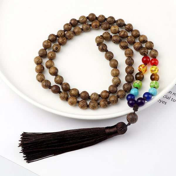 Wood Chakra Mala Beads-ToShay.org