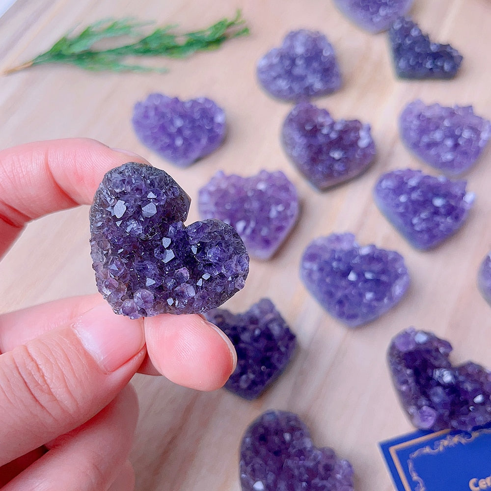 Purple Amethyst Cluster Heart-ToShay.org