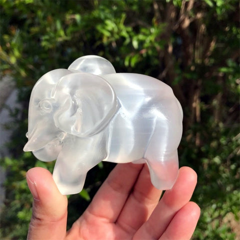 White Selenite Elephant-ToShay.org