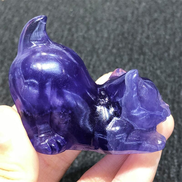 Purple Fluorite Crystal Cat-ToShay.org
