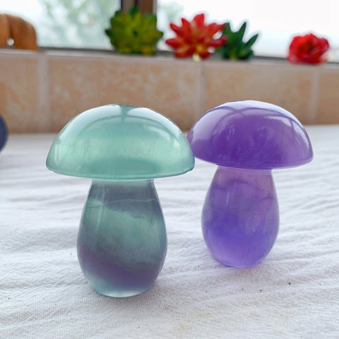Purple Stripe Fluorite Mushrooms-ToShay.org