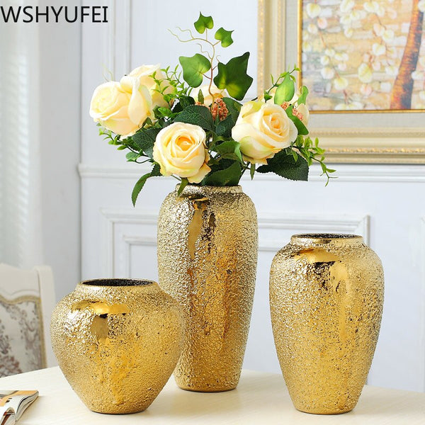 Gold Ceramic Vase-ToShay.org