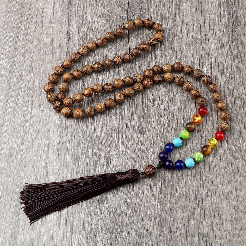 Wood Chakra Mala Beads-ToShay.org