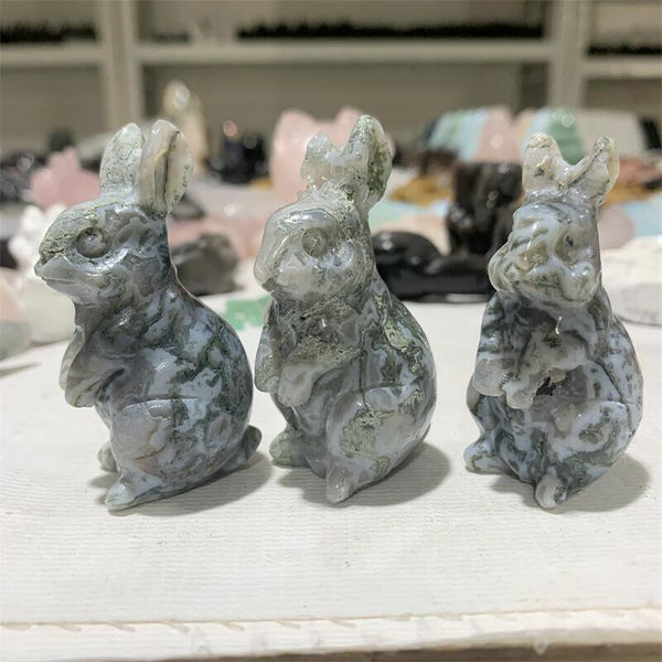 Green Moss Agate Rabbit-ToShay.org