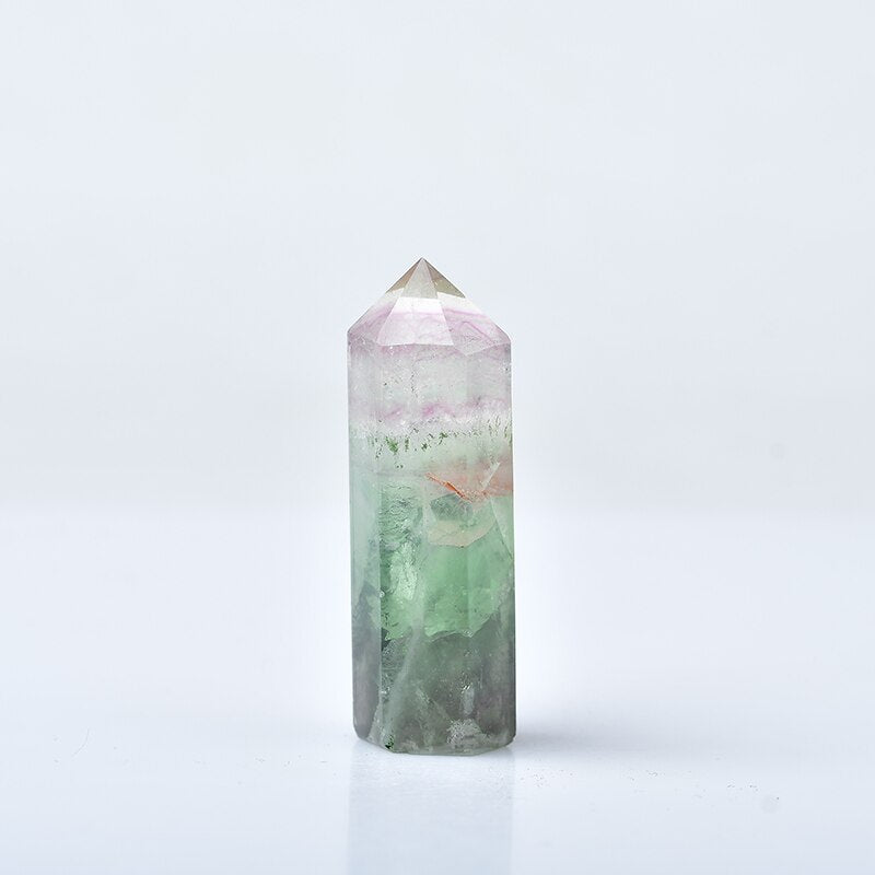 Green Fluorite Hexagonal Crystal Wand-ToShay.org