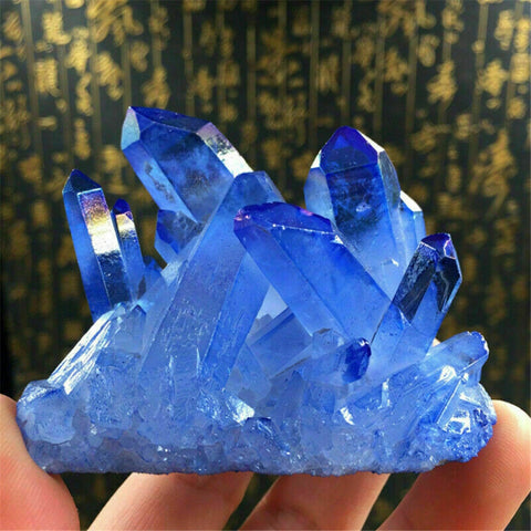 Blue Rainbow Aura Cluster Crystal-ToShay.org