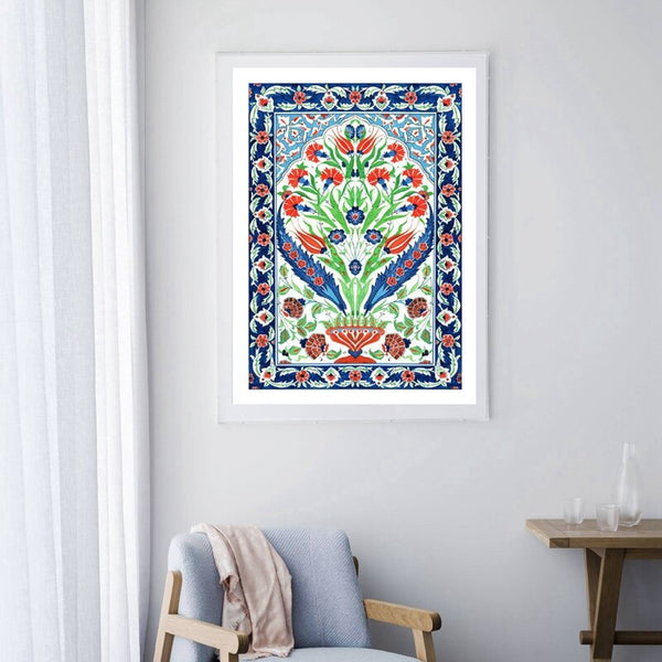 Blue Floral Tile Canvas-ToShay.org