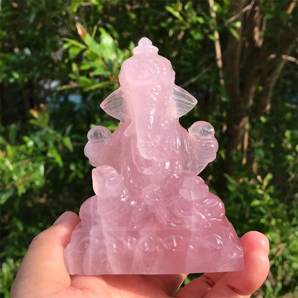 Crystal Rose Quartz Ganesha-ToShay.org