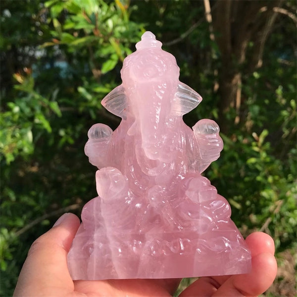 Crystal Rose Quartz Ganesha-ToShay.org