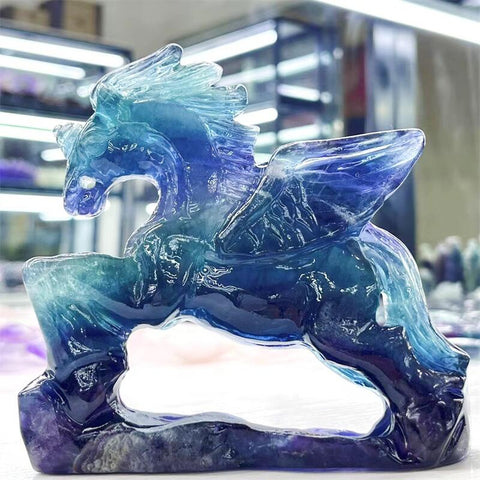 Purple Stripe Fluorite Unicorn-ToShay.org