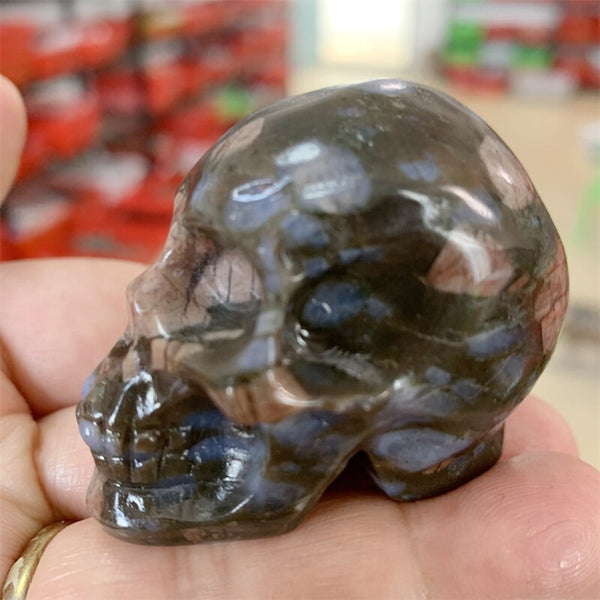 Blue Llanite Stone Skull-ToShay.org