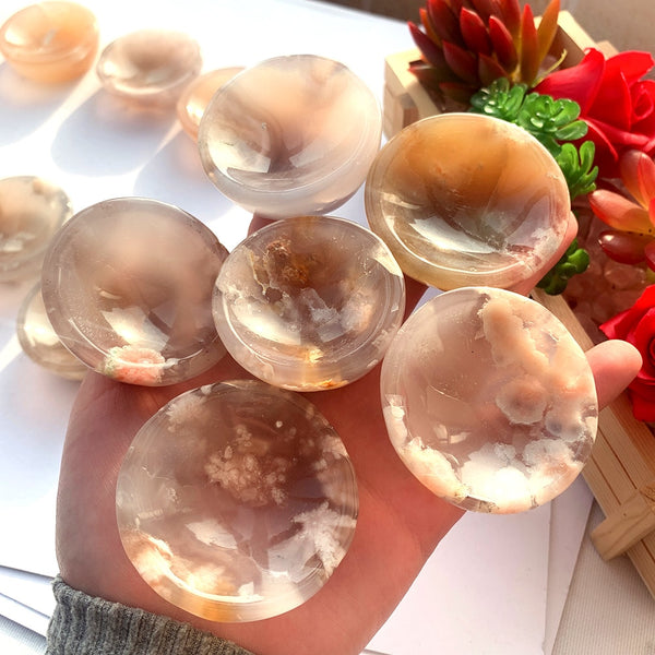 Pink Flower Agate Bowls-ToShay.org