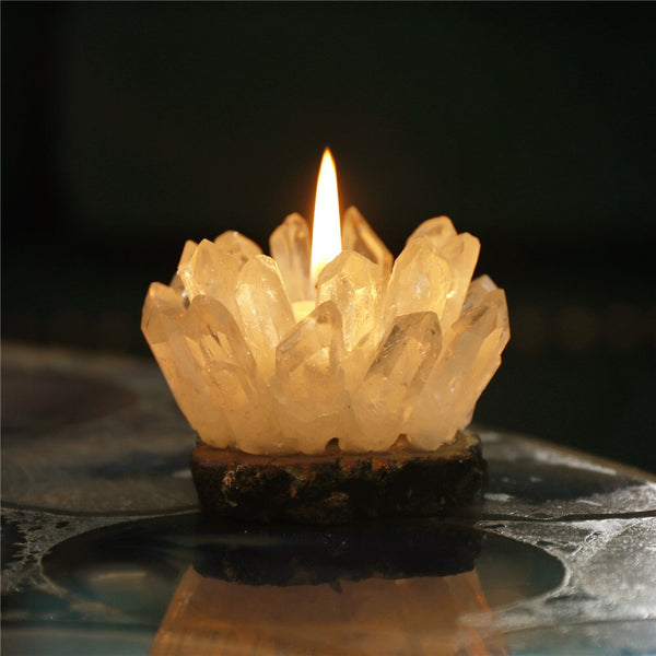 White Crystal Tealight Holder-ToShay.org