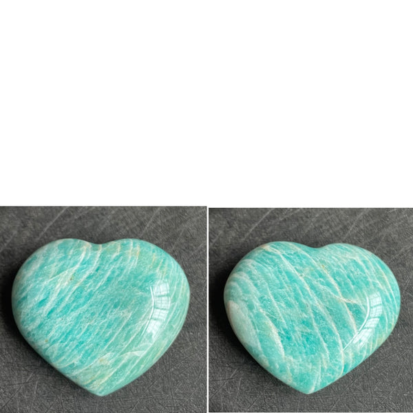 Blue Amazonite Crystal Hearts-ToShay.org