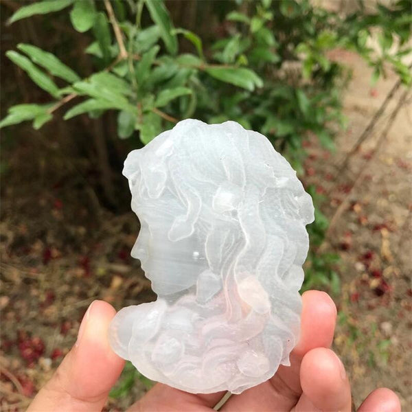 White Selenite Medusa-ToShay.org