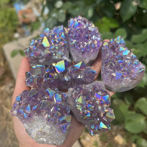 Purple Amethyst Aura Crystal Cluster-ToShay.org