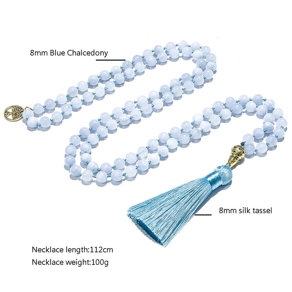 Blue Chalcedony Mala Beads-ToShay.org