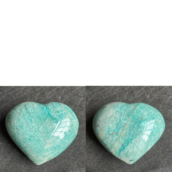 Blue Amazonite Crystal Hearts-ToShay.org