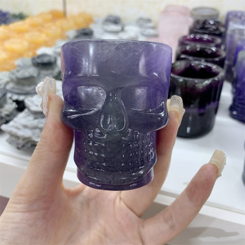 Purple Fluorite Skull Cup-ToShay.org