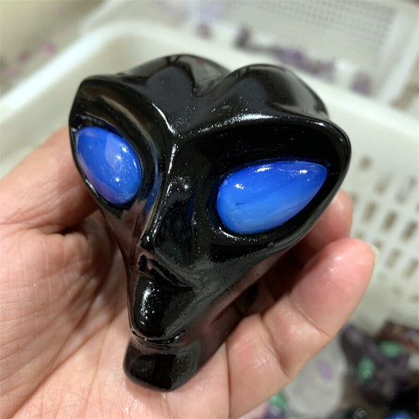 Black Obsidian Alien Skull-ToShay.org