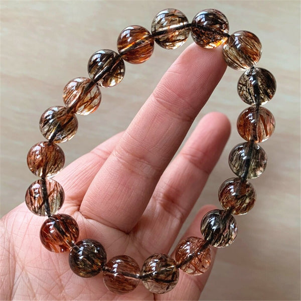 Red Gold Rutilated Quartz Bracelet-ToShay.org