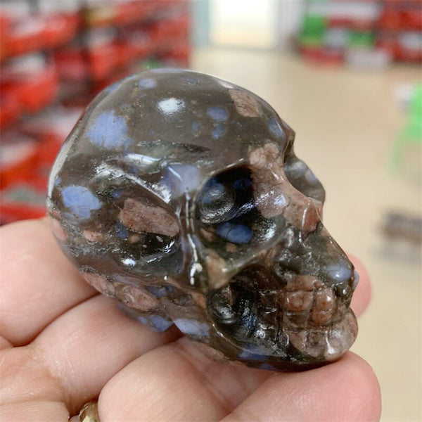 Blue Llanite Stone Skull-ToShay.org