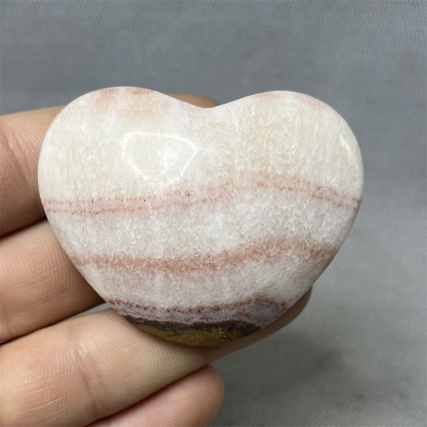 Pink Rhodochrosite Crystal Hearts-ToShay.org