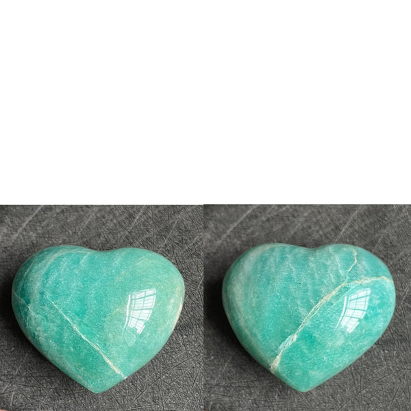 Blue Amazonite Crystal Hearts-ToShay.org