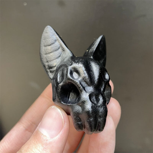 Black Obsidian Bat Head-ToShay.org