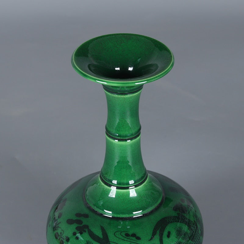 Jingdezhen Qianlong Jadeite Vase-ToShay.org