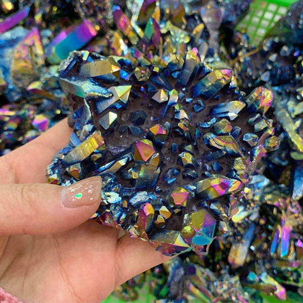 Rainbow Aura Bismuth Crystal Cluster-ToShay.org