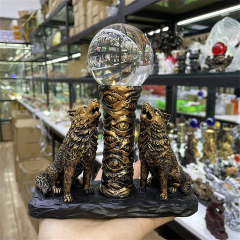 Wolf Crystal Ball Stand-ToShay.org