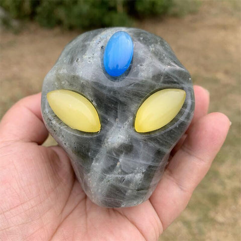 Grey Labradorite Alien Skull-ToShay.org