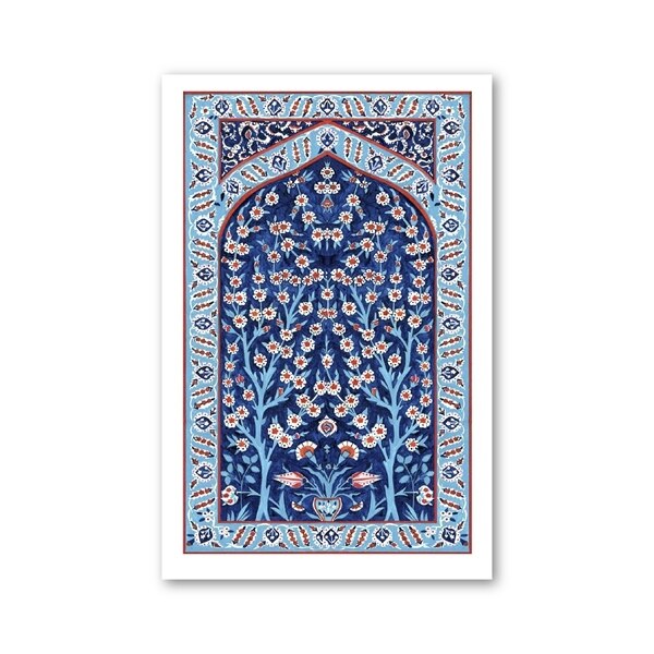 Blue Floral Tile Canvas-ToShay.org