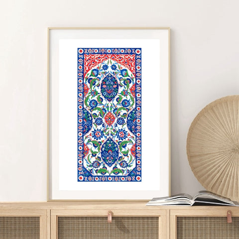 Blue Floral Tile Canvas-ToShay.org